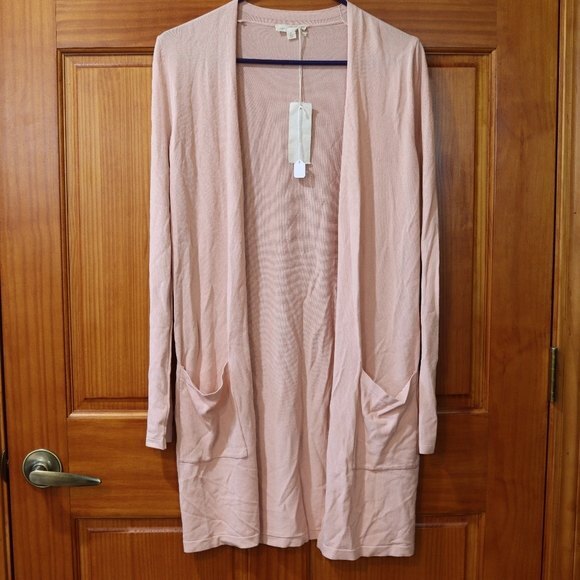 Mystree Pale Pink Cardigan Sweater NWT Small Italian Knit Button Front Style - Picture 8 of 8